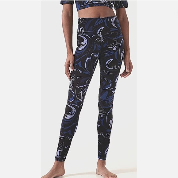 XS - ATHLETA - Elation Velvet Tight Blue Black Leggings NEW $109 msrp - Picture 1 of 9